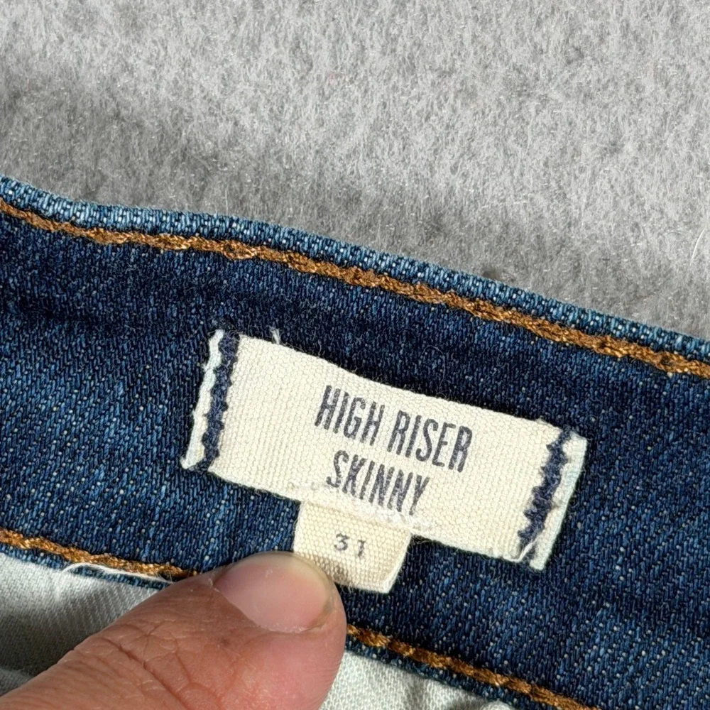 Madewell High Riser Skinny Jeans Dark Wash Blue B7131 Womens Size 31 Stretch‎
